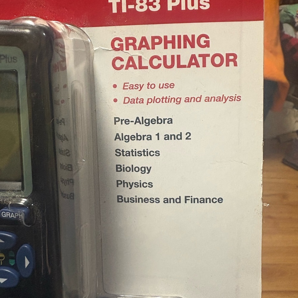 Texas Instruments TI-83 Plus Red and Black Calculator - Picture 2 of 5